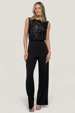Niya Sequin Jumpsuit | Black