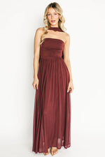 Elias Strapless Maxi Dress | Mahogany