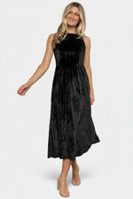 Octavia Velvet Midi Dress | Black