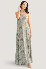 Florian Strapless Maxi Dress | Eucalyptus Floral