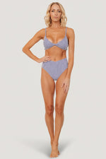 Paros Bikini Bottom | Navy + White Stripe