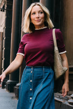 Adeline Sweater Top | Wine