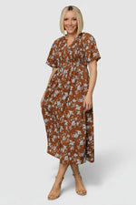 Botega Midi Dress | Brown + Blue