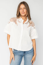 Jordin Embroidered Top | Off White