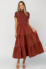 Devotion Tiered Dress | Rust