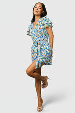 Daytona Romper | Blue + Green Multi