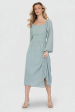 Dalton Pleated Midi Dress | Light Sage