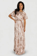 Muse Sequin Maxi Dress | Rose Gold