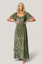 Everley Velvet Maxi Dress | Dark Sage