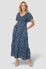 Joanie Smocked Dress | Blue Floral