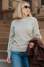 Harrington Sweater | Sage + Cream