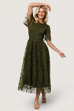 Kendra Embroidered Dress | Olive