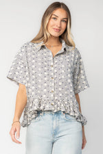 Jalen Relaxed Peplum Top | Blue