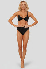 Paros Twist Bikini Top | Black