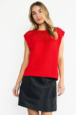 Bennett Sweater Top | Red