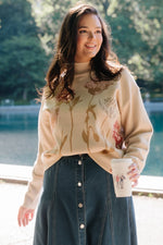 Marlowe Flower Sweater | Natural