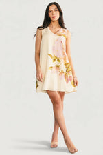 Beatriz Short Dress | Yellow + Pink Floral