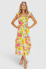 Dani Ruffle Tiered Midi Dress | Multi Floral