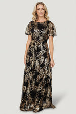 Muse Sequin Maxi Dress | Black + Gold