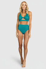Del Mar Ribbed Bikini Bottom | Jade