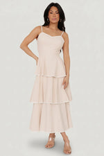 Odette Tiered Dress | Natural + White