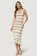 Nicolette Pointelle Dress | Cream + Sage
