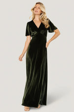 Vivian Velvet Maxi Dress | Olive