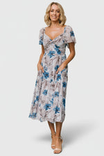 Melinda Midi Dress | Blue Floral