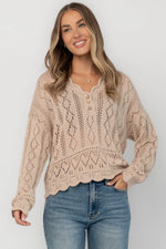 Farley Pointelle Top | Oatmeal