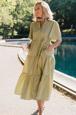 Westbury Tiered Midi Dress | Sage