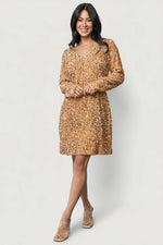 Mira Sequin Short Dress | Gold