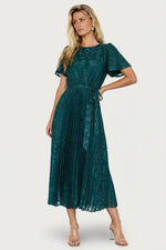 Mindy Pleated Dress | Emerald