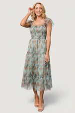 Clementine Tulle Midi Dress | Sage Multi Floral