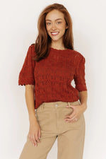 Serenity Knit Sweater Top | Rust