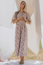 Beatrix Midi Dress | Ivory + Berry Floral