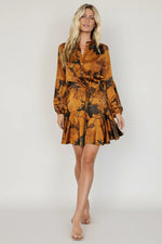 Venice Short Dress | Gold Floral