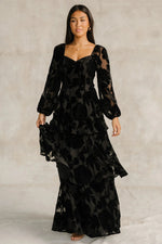 Alexandra Velvet Maxi Dress | Black