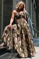 Silvia Tiered Maxi Dress | Olive + Blush