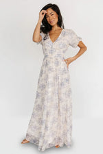 Ardley Maxi Dress | Cream + Blue