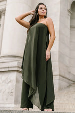 Penthouse One Shoulder Jumpsuit | Olive