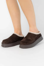 Pamela Platform Cozy Mule Slippers | Chocolate