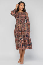 Nikki Smocked Midi Dress | Multi Print