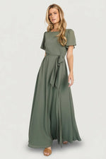 Naomi Short Sleeve Maxi Dress | Dark Sage