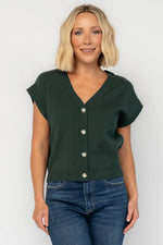 Lily Cardigan Sweater Top | Dark Green