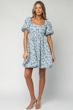 Enchanted Jacquard Dress | Dusty Blue