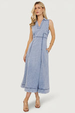 Georgia Sleeveless Midi Dress | Denim