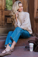 Arlington Half Zip Sweater | Beige Stripe