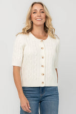 Shay Cable Knit Cardigan | Cream
