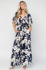 Thalassa Jumpsuit | Navy + Ivory Floral