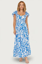 Catira Maxi Dress | Blue + White